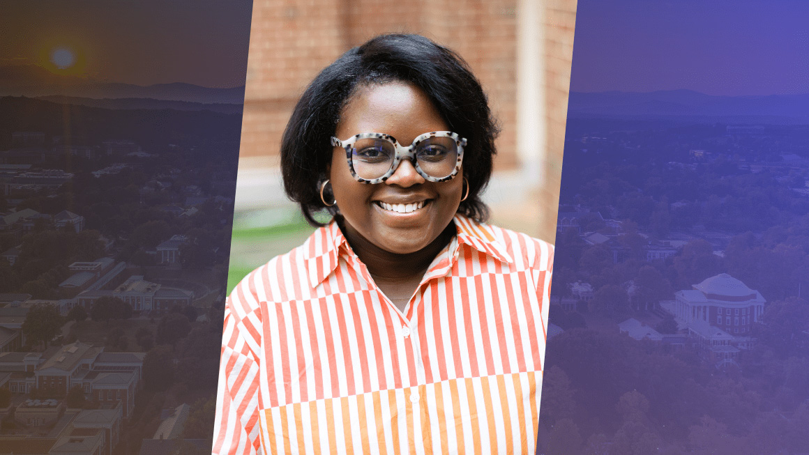 Wintre Johnson smiles at camera.