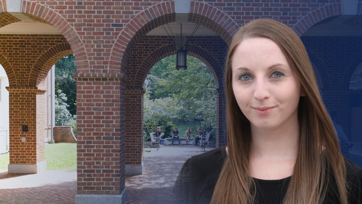 Headshot of Katlynn Dahl on a backdrop of brick archways