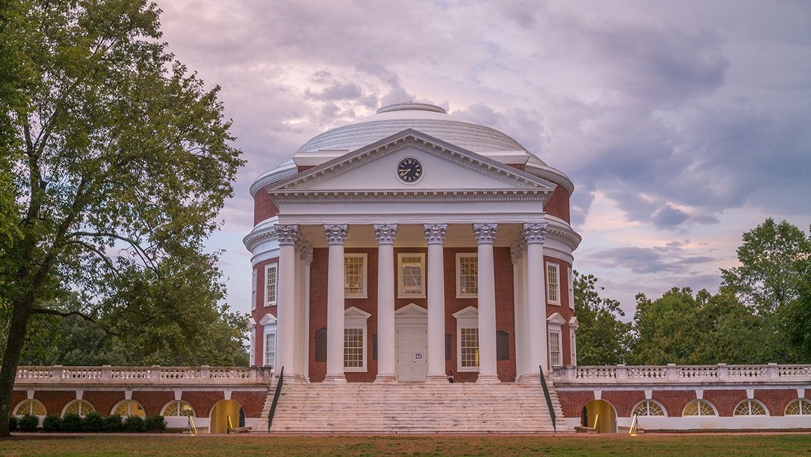 Front of the Rotunda with a tree on the left